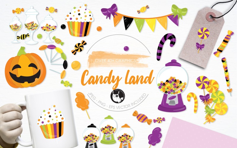 Halloween Candy Illustration Pack - Vector Image Vector Graphic