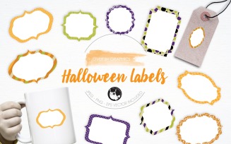 Halloween Labels Illustration Pack - Vector Image