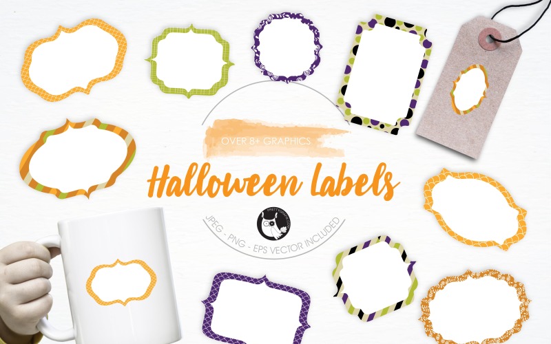 Halloween Labels Illustration Pack - Vector Image Vector Graphic