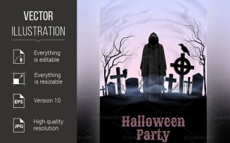 Halloween Party Illustration - Vector Image