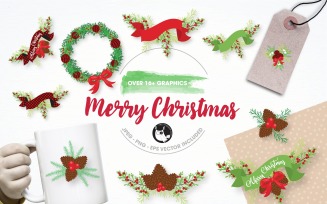 Merry Christmas Illustration Pack - Vector Image