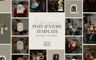 Minimalist Creator Instagram Post and Story Template for Social Media