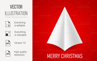 Paper Christmas Tree - Vector Image