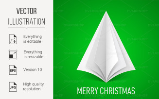 Paper Christmas Tree - Vector Image