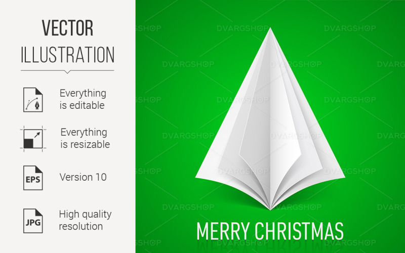 Paper Christmas Tree - Vector Image Vector Graphic
