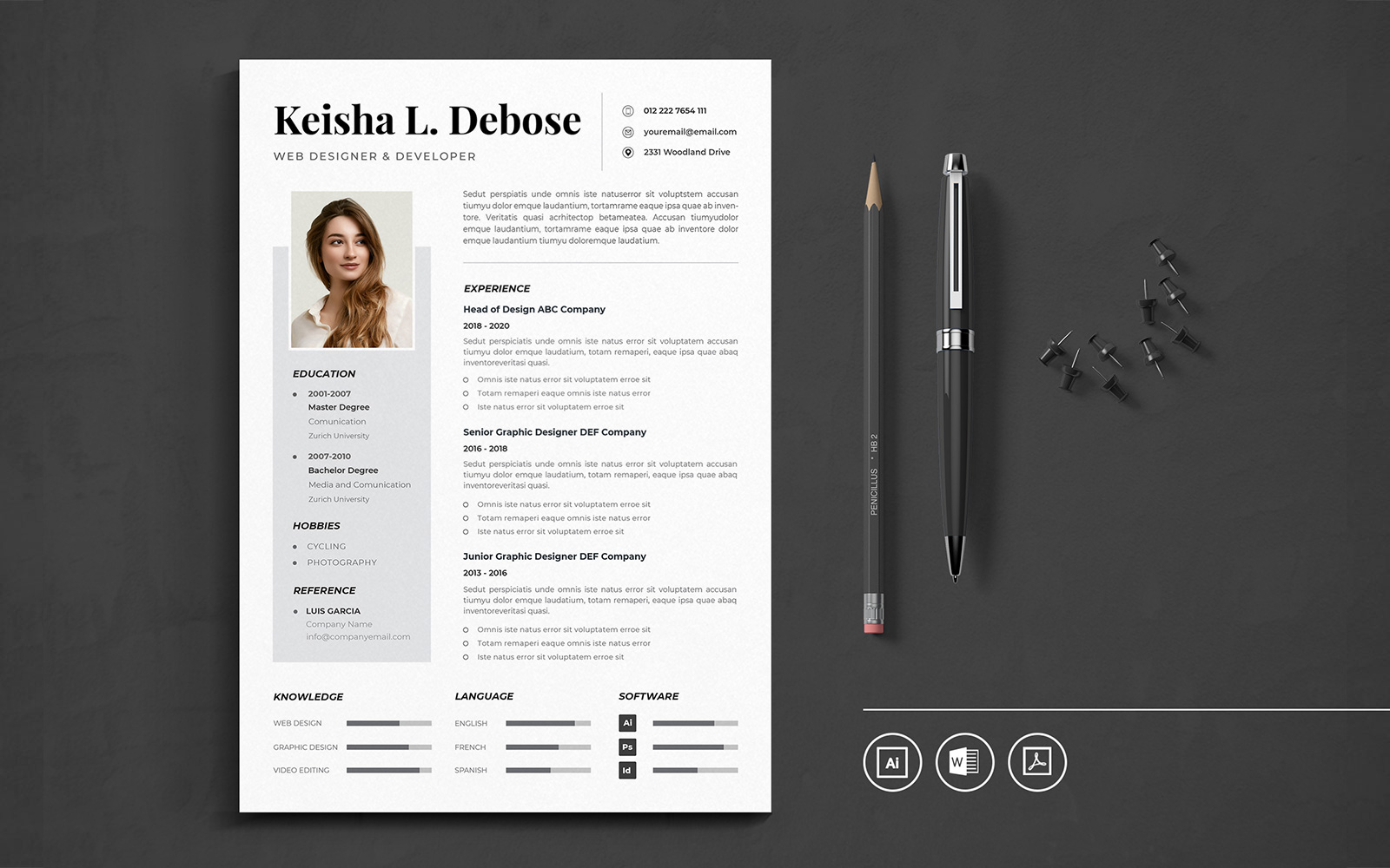Professional CV Resume Template Vol.18 Önéletrajz sablon 118505