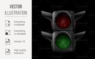 Realistic Pedestrian Traffic Lights Off - Vector Image