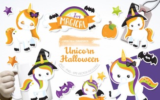Unicorn Halloween - Vector Image