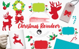 Christmas Reindeer Illustration Pack - Vector Image