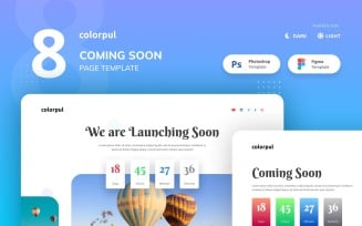 Colorpul - 8 Coming Soon Under construction Website Template UI Elements