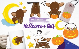 Halloween Bats Illustration Pack - Vector Image