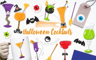 Halloween Cocktail Illustration Pack - Vector Image