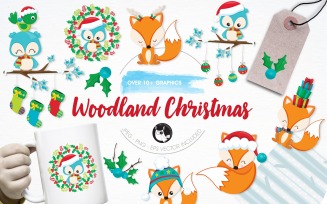 Woodland Christmas Illustration Pack - Vector Image