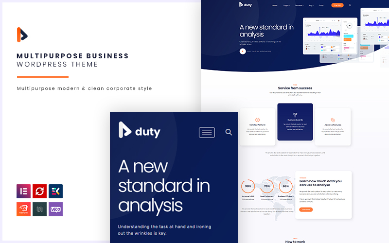 "Duty - Multipurpose Business" Responsive WordPress thema №118709