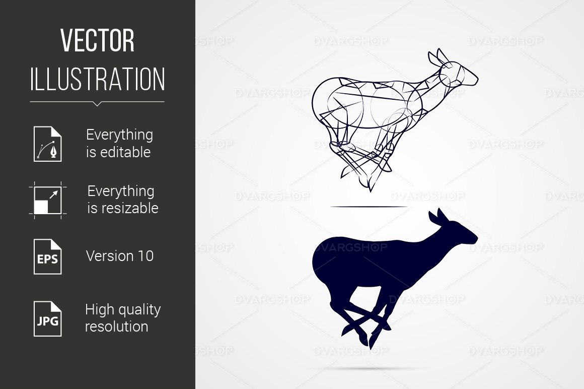 Kit Graphique #118813 Silhouette Deer Divers Modles Web - Logo template Preview