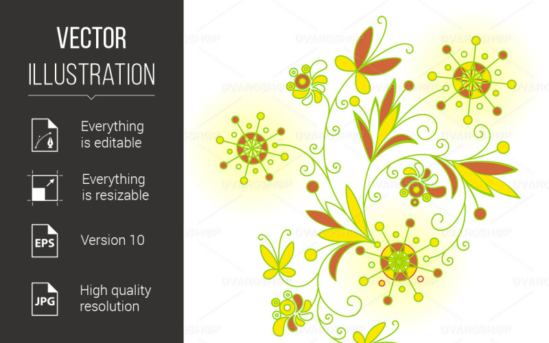 Abstract Flowers Background for Design - Vector Image Vector Graphic