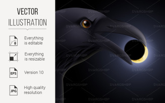 Black Raven - Vector Image