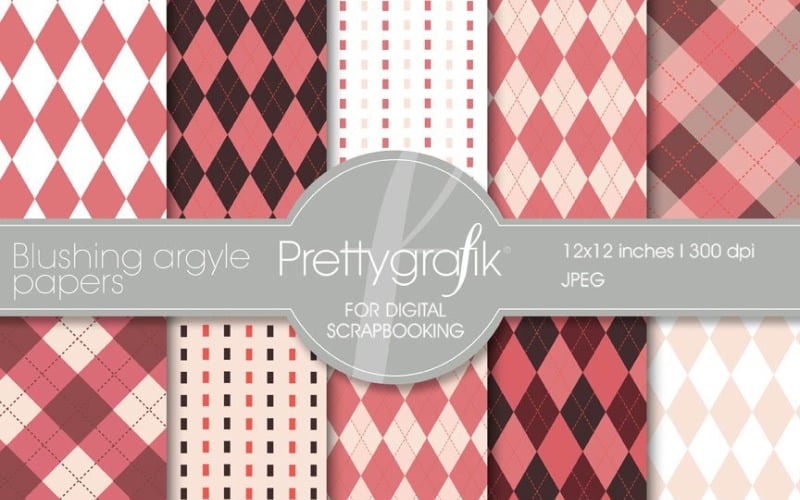 Blushing Argyle Digital Paper - Vector Image Vector Graphic