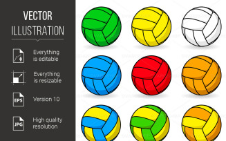 Cartoon Volleyball - Vector Image