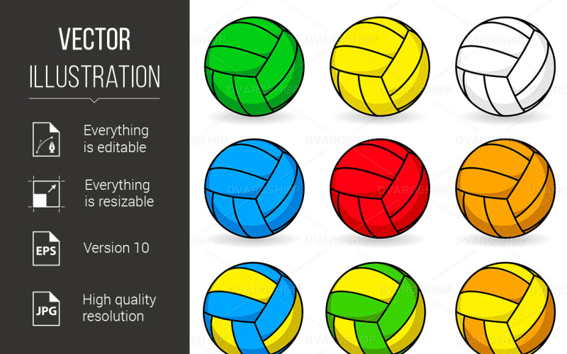 Cartoon Volleyball - Vector Image Vector Graphic