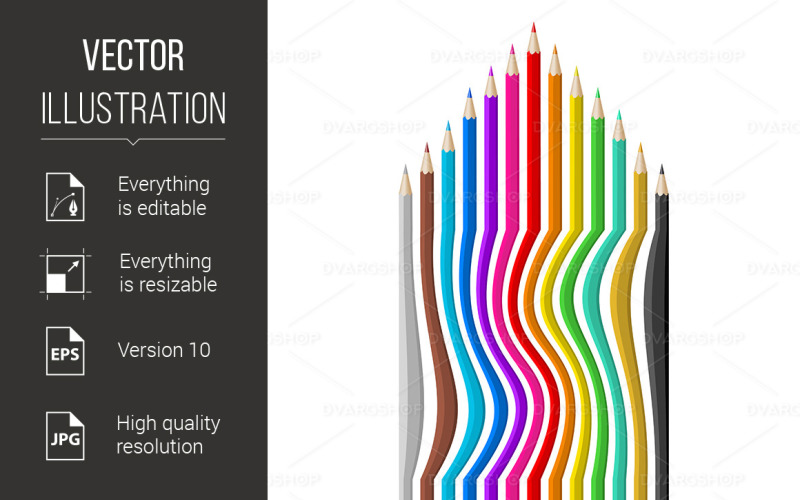 Color Pencils - Vector Image Vector Graphic