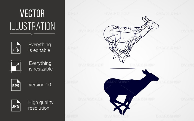 Deer Silhouette - Vector Image Vector Graphic