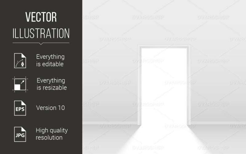 Open Door - Vector Image Vector Graphic