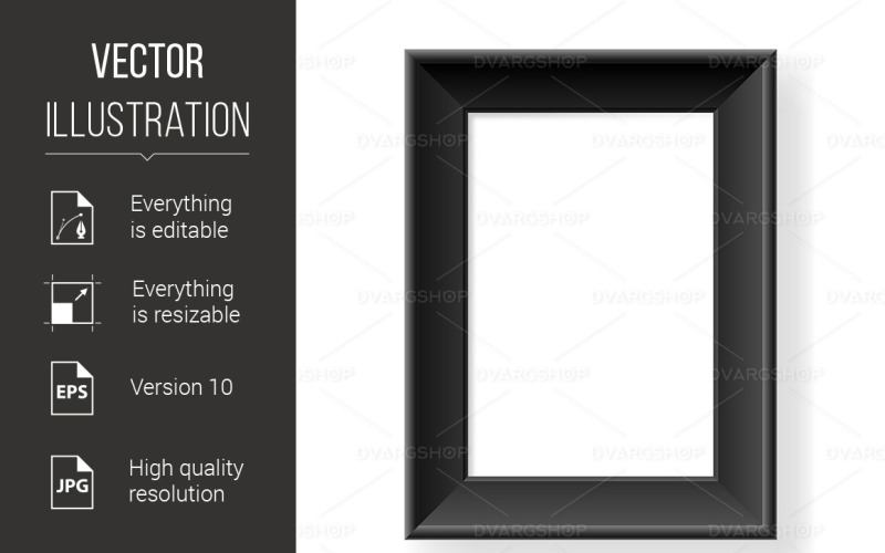 Realistic Black Frame - Vector Image Vector Graphic