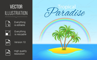 Tropical Scene - Vector Image