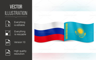 Union of Russia and Kazakhstan - Vector Image