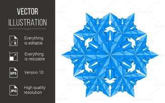 Blue Paper Snowflake - Vector Image