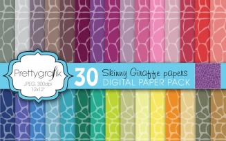 Giraffe Animal Print Digital Paper - Vector Image