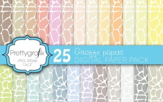 Giraffe Digital Paper, Commercial - Vector Image