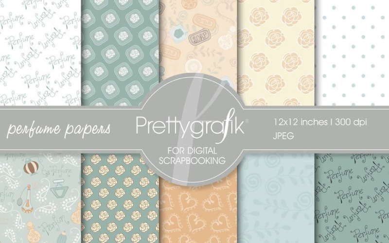 Perfume Digital Paper, Commercial - Vector Image Vector Graphic