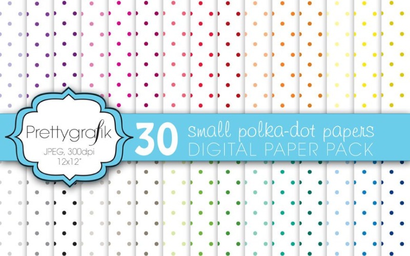 Polka Dot Digital Paper, Commercial - Vector Image Vector Graphic