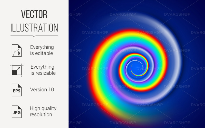 Rainbow Spiral Spectrum - Vector Image Vector Graphic