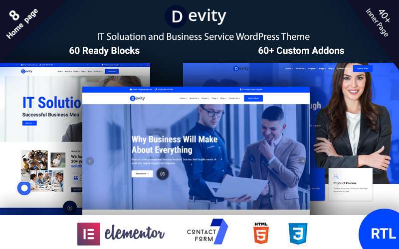 Responzivní WordPress motiv "Devity - IT Solutions Business Service" #118995