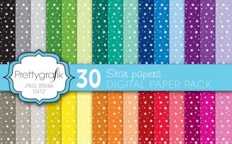 Star Digital Paper, Commercial Use - Vector Image
