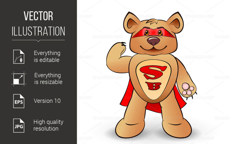Super Bear - Vector Image Vector Graphic