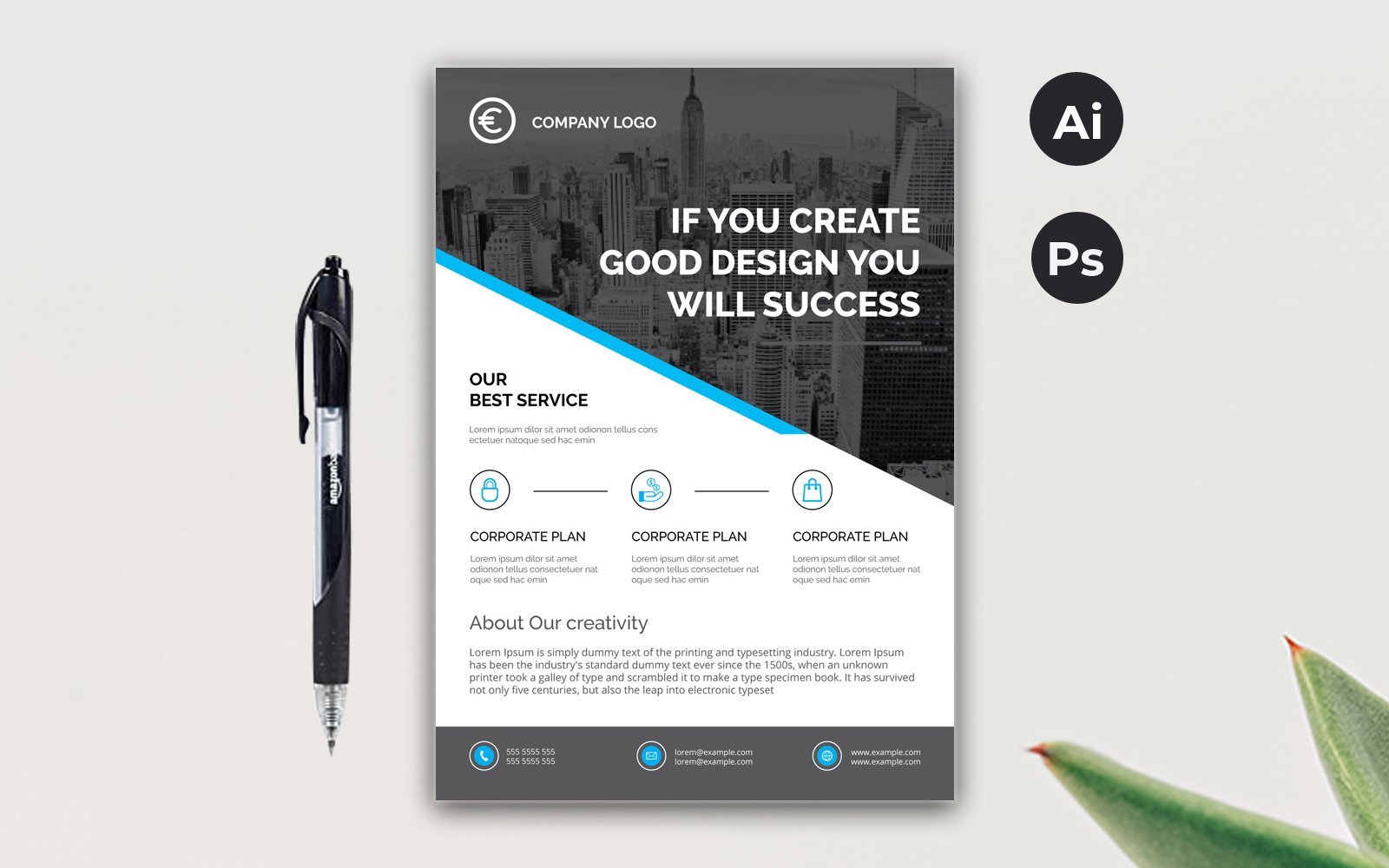 Kit Graphique #119011 Template Prospectus Divers Modles Web - Logo template Preview