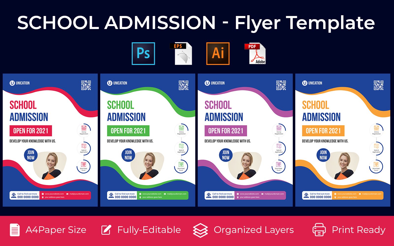 Template #119019 Admission Card Webdesign Template - Logo template Preview
