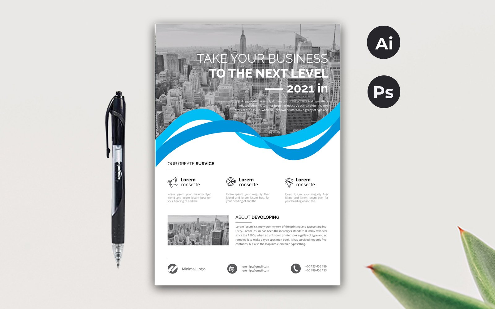 Template #119021 Flyer Business Webdesign Template - Logo template Preview