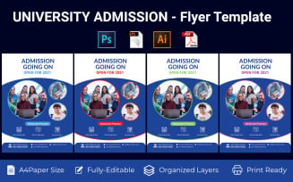 Admission promotion flyer PSD, AI design volume-10 - Corporate Identity Template