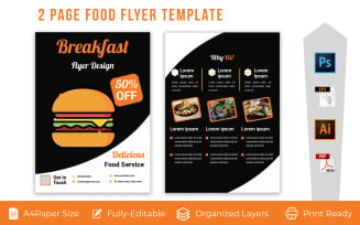 2 Page Food Flyers volume-2 - Corporate Identity Template