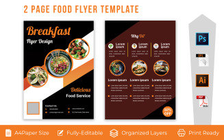 2 Page Food Flyers volume-4 - Corporate Identity Template
