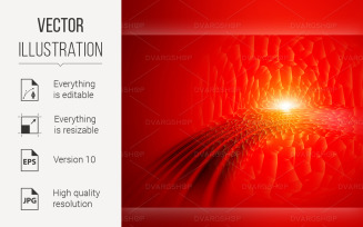 Futuristic Red Digital Background - Vector Image