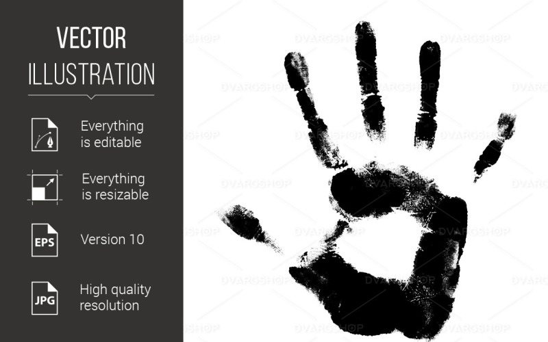 Human Hand Print - Vector Image Vector Graphic