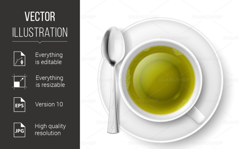Tea Drinking - Vector Image Vector Graphic