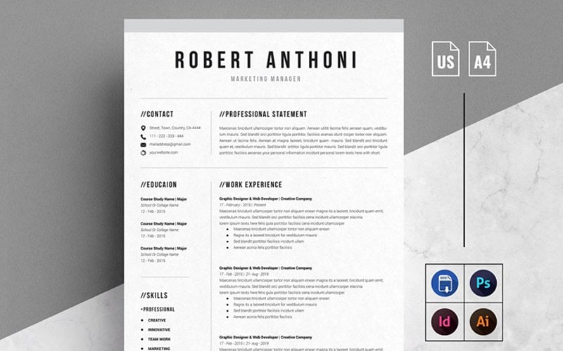 Kit Graphique #119253 Resume Cv Divers Modles Web - Logo template Preview