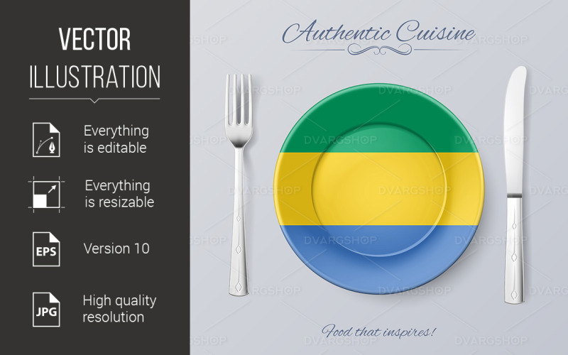 Authentic Cuisine of Gabon - Vector Image Vector Graphic